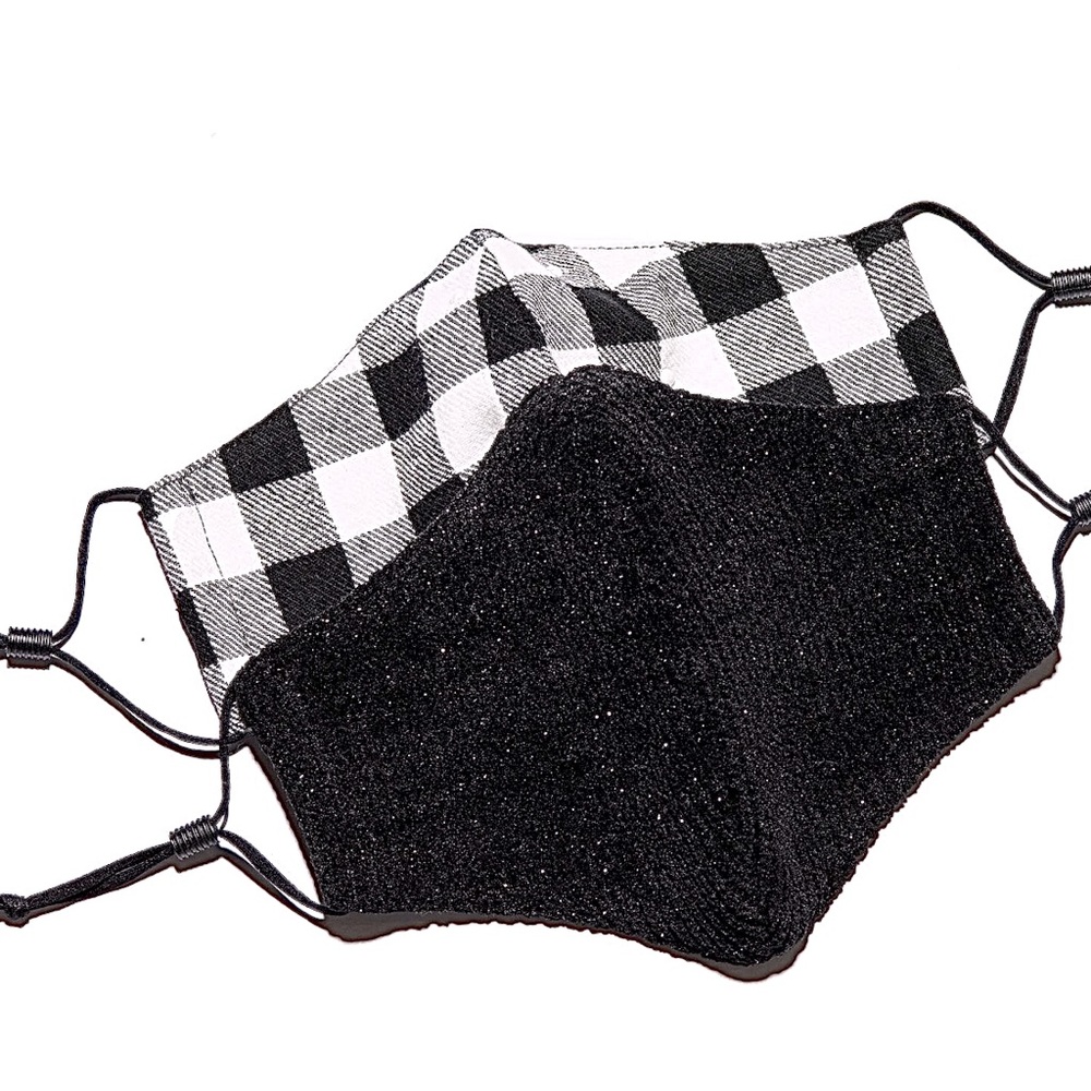 Lele Sadoughi SET OF 2 BLACK TIE KIDS' FACE MASKS, NWT